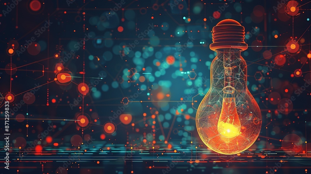 Conceptual illustration of innovation management in healthcare and pharmaceuticals. , Minimalism, Conceptual illustration of innovation management in healthcare and pharmaceuticals. , Minimalism,