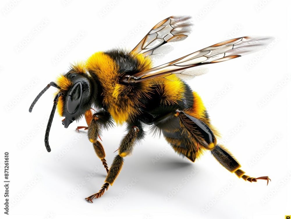 a stunning bee is flying, isolated on transparent background -ai a stunning bee is flying, isolated on transparent background -ai