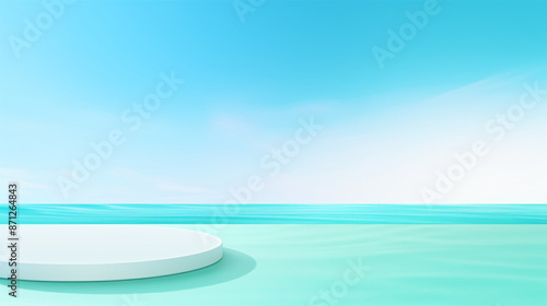 Empty abstract aquamarine background evoking the clarity and tranquility of serene waters.