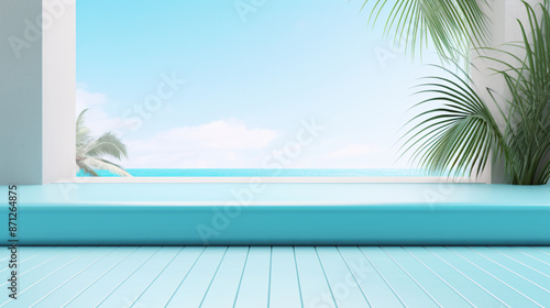 Empty abstract aquamarine background evoking the clarity and tranquility of serene waters.