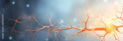 Captivating medical illustration of a complete neuron, detailed and scientifically accurate for educational purposes.



