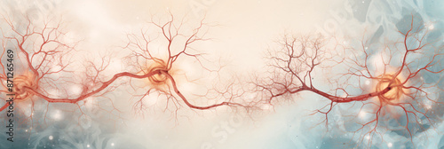 Captivating medical illustration of a complete neuron, detailed and scientifically accurate for educational purposes.



