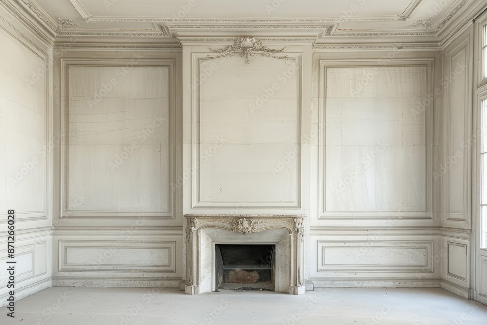 Luxury classic interior of a room with fireplace. Nobody inside Luxury classic interior of a room with fireplace. Nobody inside