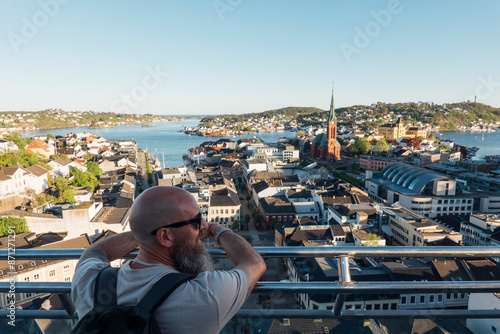 walking around Arendal city centre in Norway  photo