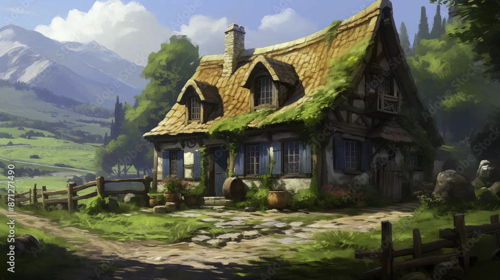 fantasy, farmhouse, enchanted, landscape, mystical, nature, adventure, magical, greenery, whimsy, tranquility, scenery, dreamlike, picturesque, exploration Fantasy wallpaper fantasy, farmhouse, enchanted, landscape, mystical, nature, adventure, magical, greenery, whimsy, tranquility, scenery, dreamlike, picturesque, exploration Fantasy wallpaper