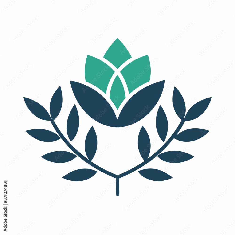 Naklejka premium Flower logo vector art illustration.
