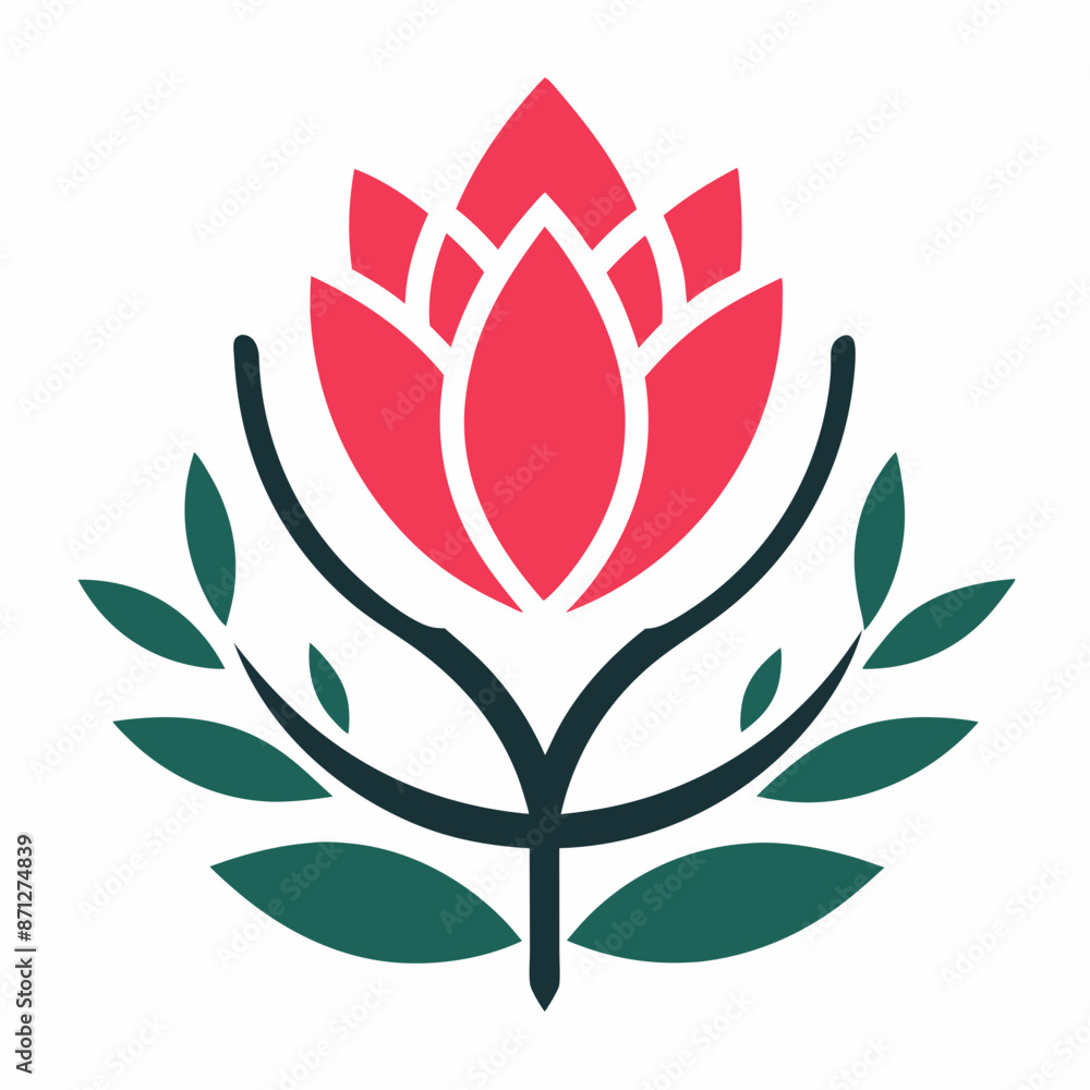 Fototapeta premium Flower logo vector art illustration. 
