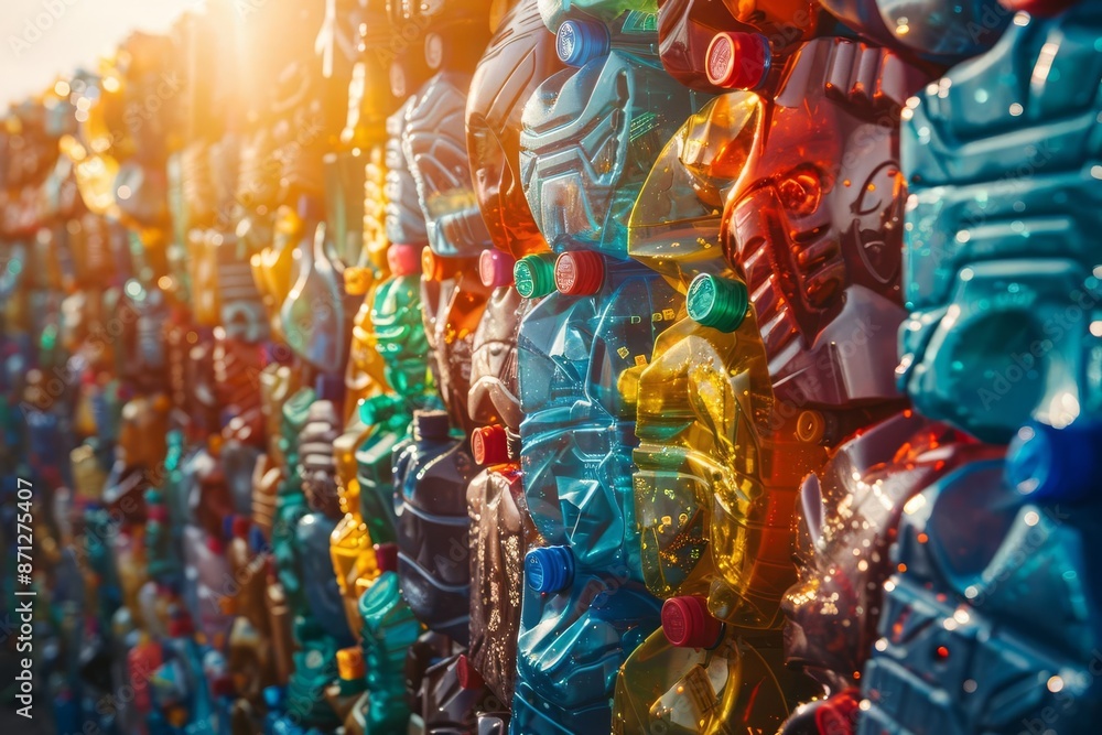 Naklejka premium The power of recycling transforming plastic waste into valuable resources