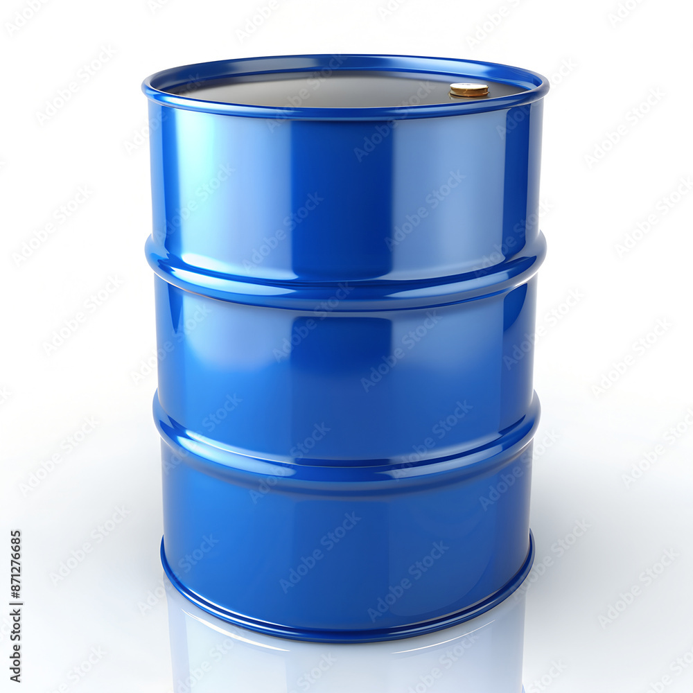 The image shows a shiny blue oil container . The image shows a shiny blue oil container .