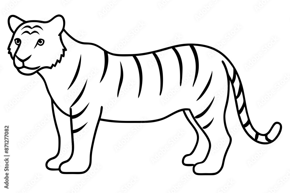 tiger line art silhouette vector illustration tiger line art silhouette vector illustration