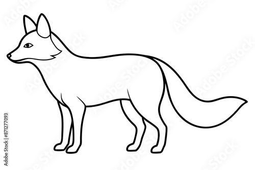 fox line art silhouette vector illustration