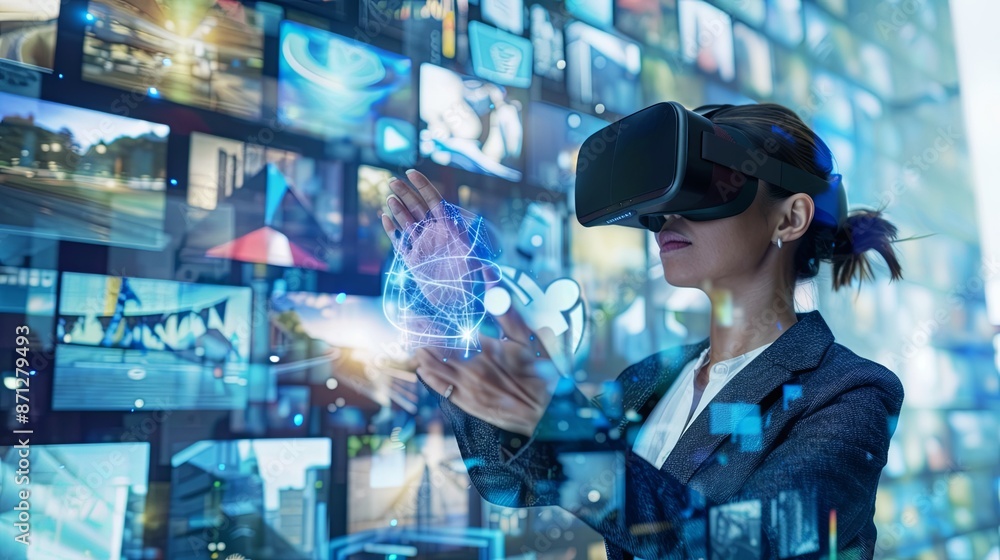 an image of a person using VR and AR googles an image of a person using VR and AR googles