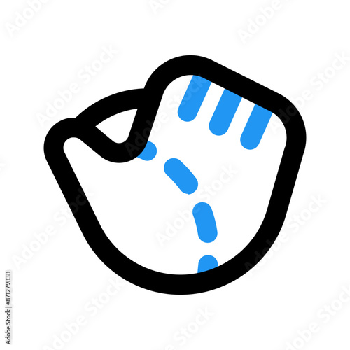 baseball glove line color icon