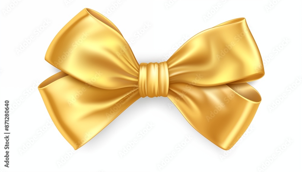 golden bow isolated on white background golden bow isolated on white background