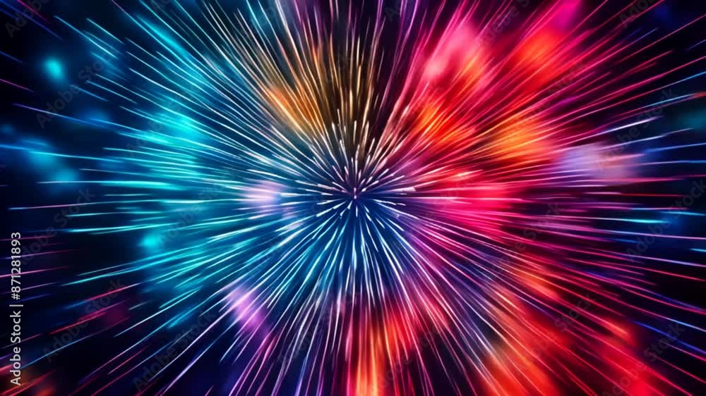 Red and Blue Solar Burst Pattern Red and Blue Solar Burst Pattern