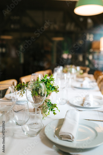 Elegant Restaurant Dining Table photo