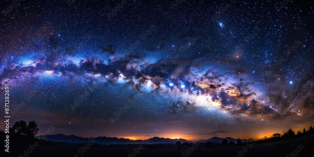 Fototapeta premium Dark and beautiful night sky perfect for wallpaper and background, night, sky, stars, dark, beauty,wallpaper, background