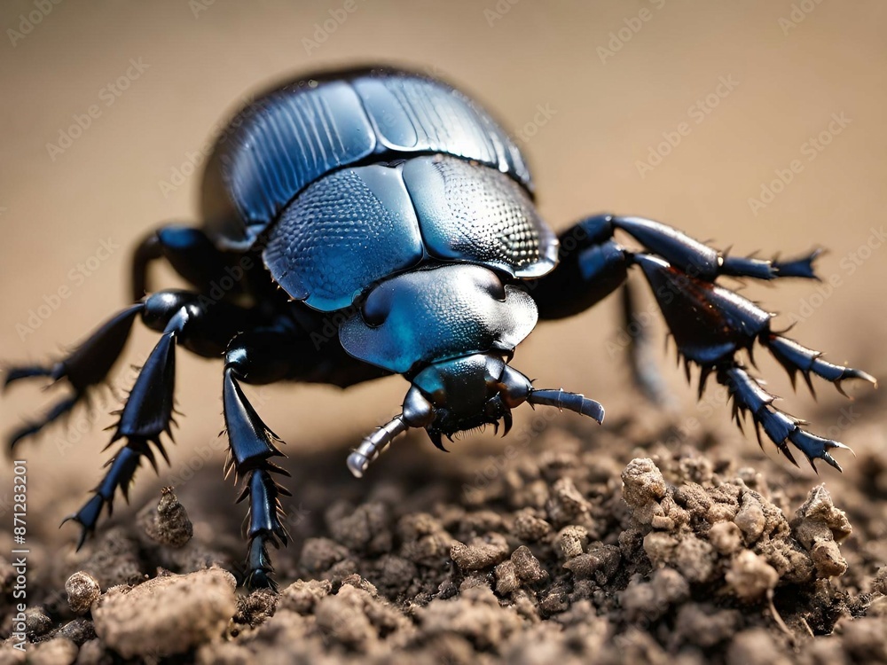 a close up of a black beetle a close up of a black beetle