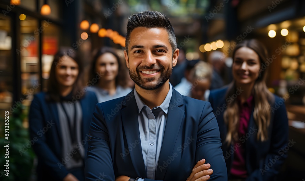 Crossed arms of business smiling people in office, for success, partnership and collaboration Crossed arms of business smiling people in office, for success, partnership and collaboration