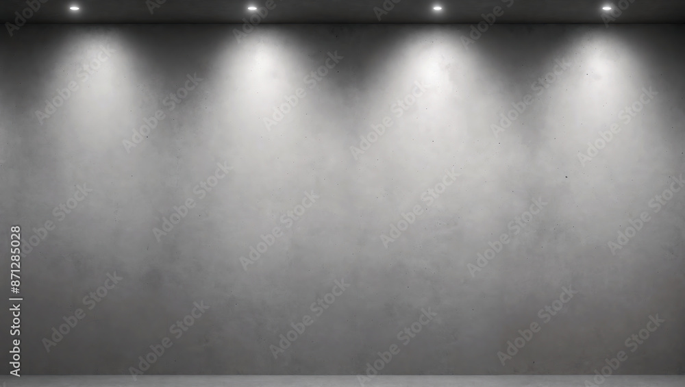 Obraz premium simple luxury grey concrete wall with neon light , minimal style. luxury wallpaper.