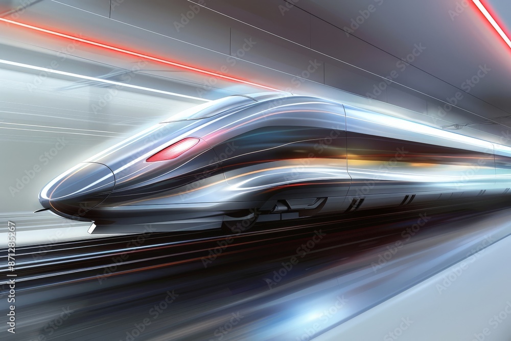 Fototapeta premium illustrate high speed train