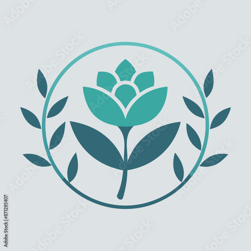        Flower logo vector art illustration.
