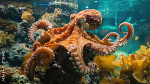 Document unique behaviors of marine animals, such as octopuses changing colors, or fish cleaning symbiotically with other species