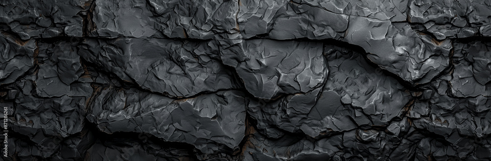 Black Volcanic Stone Wall Texture with Cracks for Design and Banner in Ultra Realism Black Volcanic Stone Wall Texture with Cracks for Design and Banner in Ultra Realism
