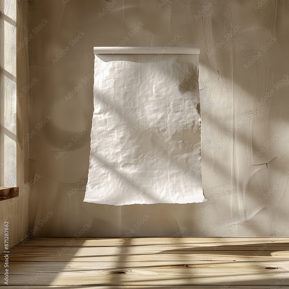 Obraz premium White crumpled paper flying