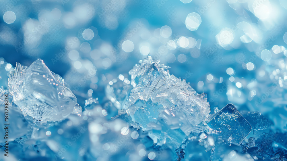 An abstract illustration of ice, with its transparent, clear cubes and flowing waves. liquid splash with frozen ice An abstract illustration of ice, with its transparent, clear cubes and flowing waves. liquid splash with frozen ice