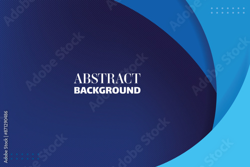 Paper layer circle blue abstract background.Vector illustration
