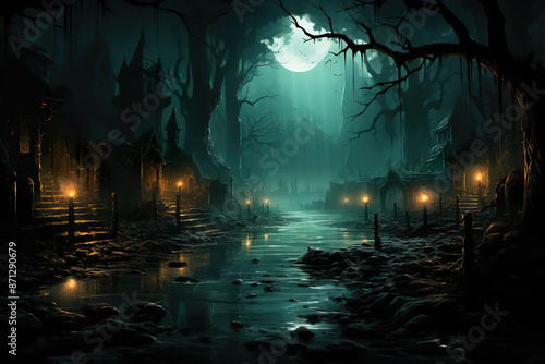 Forest of the Melancholic Mist: Enchanted Whispers Await Fantasy wallpaper