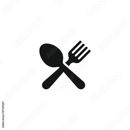 Fork and spoon icon vector. EPS 10 editable vector