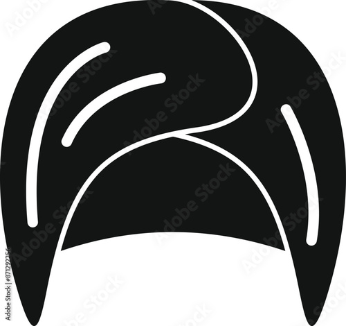 Black and white icon of a traditional indian turban, often worn by sikh men