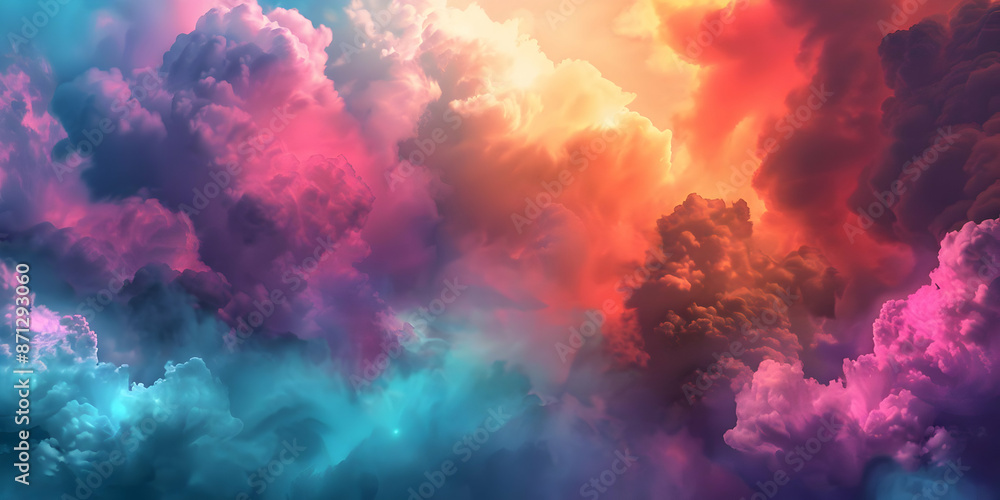 Vibrant and colorful clouds in the sky at sunset, creating a stunning visual display of hues and textures, perfect for artistic inspiration. Vibrant and colorful clouds in the sky at sunset, creating a stunning visual display of hues and textures, perfect for artistic inspiration.