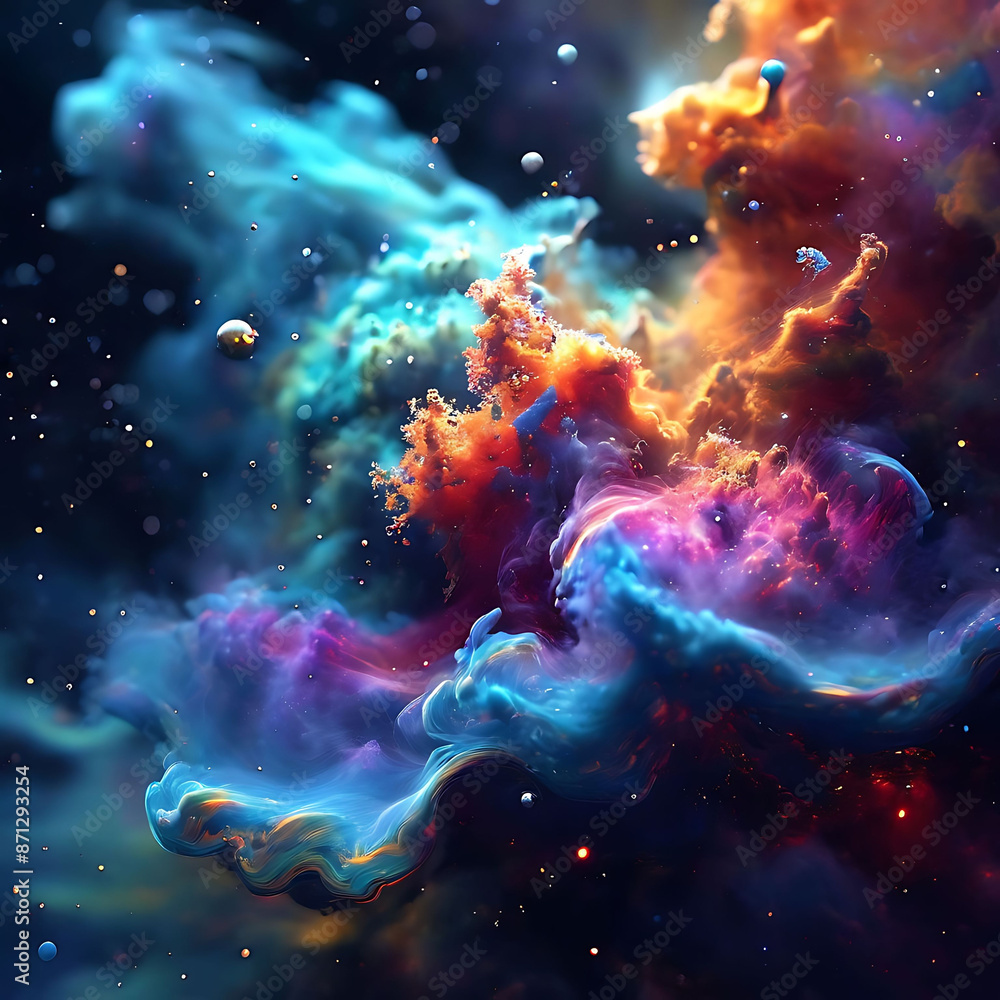 A Swirling Nebula of Vibrant Colors in Deep Space | Perfect Composition | Beautiful Detailed A Swirling Nebula of Vibrant Colors in Deep Space | Perfect Composition | Beautiful Detailed