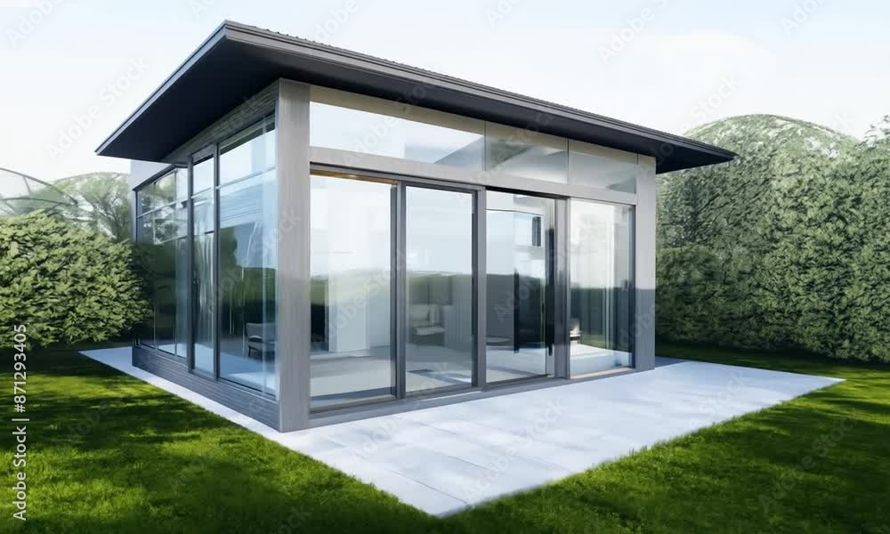 Modern house model with alpha channel 4k animation Modern house model with alpha channel 4k animation