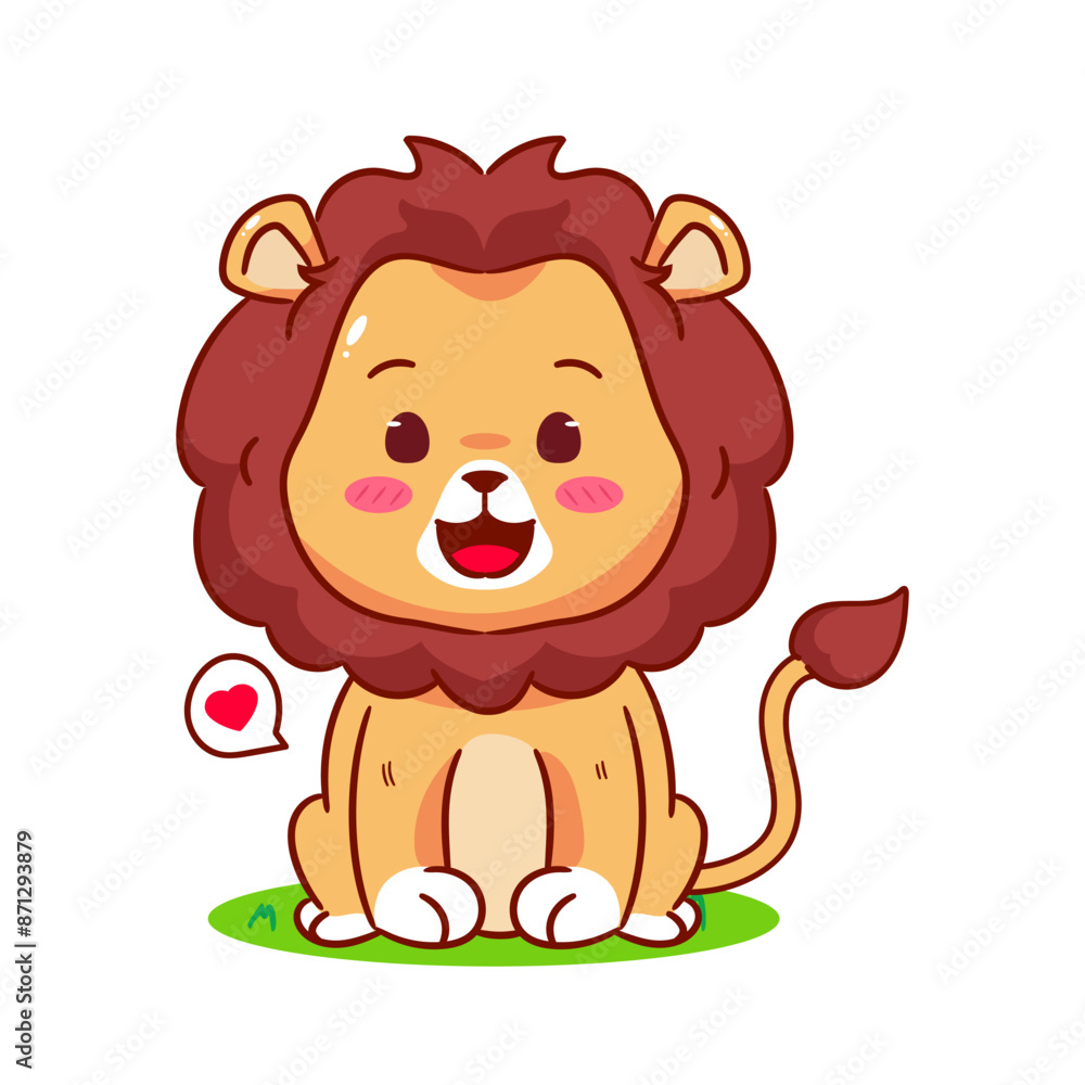 Cute Lion Cartoon Character. Adorable and Kawaii Animal Icon Mascot Concept Design. Logo Vector Illustration. Isolated White Background. Cute Lion Cartoon Character. Adorable and Kawaii Animal Icon Mascot Concept Design. Logo Vector Illustration. Isolated White Background.