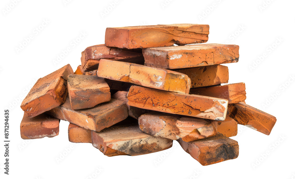 Pile of bricks isolated on a transparent background. Pile of bricks isolated on a transparent background.