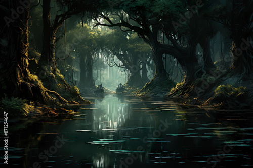 Mangr's Enchanted Forest: A Mystical Journey Awaits Fantasy wallpaper