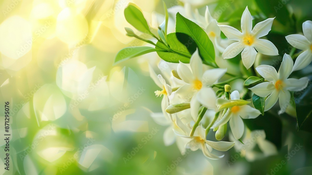 Obraz premium Close up image of crape jasmine plant. Generative AI
