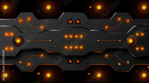 Futuristic Black and Orange Tech Circuit Design