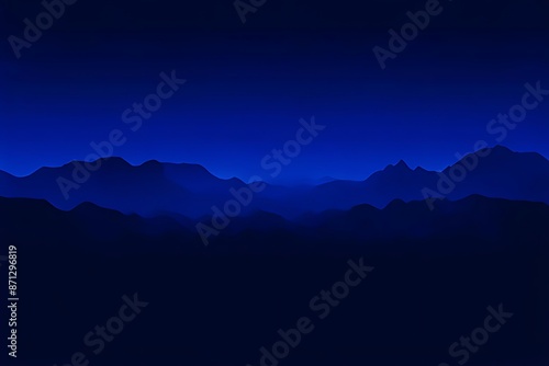 Dark blue sky with mountains in the background, creating a serene and majestic landscape.