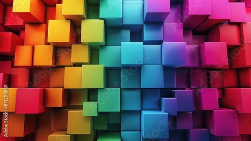 Abstract background with colourful cubes in high resolution 4k, abstract, background, colourful, cubes, 4k, geometric