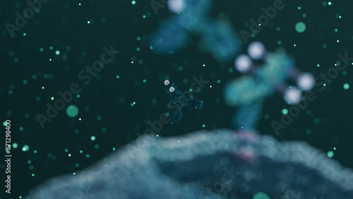 3D Biomedicine scene with Antibodies