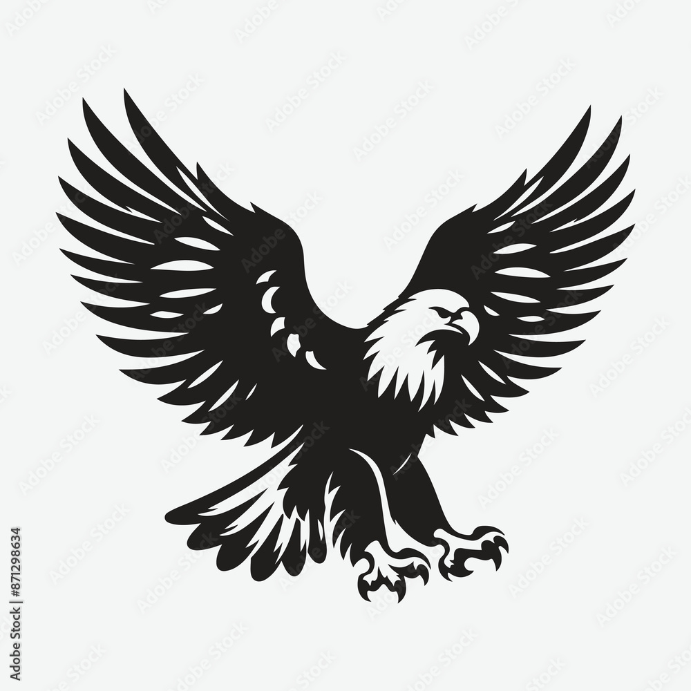 Majestic Eagle Silhouette Vector: Stunning High-Resolution Graphics for Design Projects Majestic Eagle Silhouette Vector: Stunning High-Resolution Graphics for Design Projects