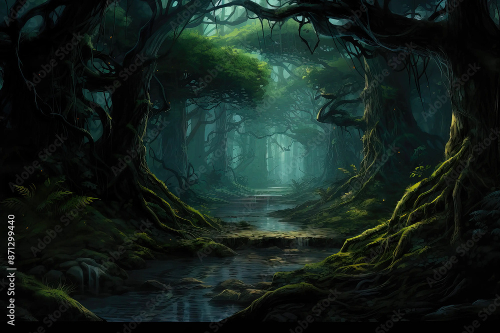 Shadowwood Forest Enchantment: Whispering Secrets of Darkness Fantasy wallpaper Shadowwood Forest Enchantment: Whispering Secrets of Darkness Fantasy wallpaper
