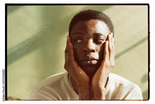 analog portrait side glance