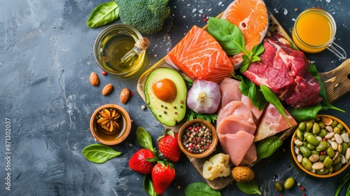 Wallpaper Mural Indulge in a heart healthy lifestyle by savoring delicious Keto foods rich in protein and healthy fats while keeping those carbs low to safeguard against heart disease and manage diabetes ef Torontodigital.ca