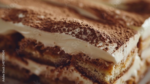 Close-Up of a Decadent Tiramisu Dessert